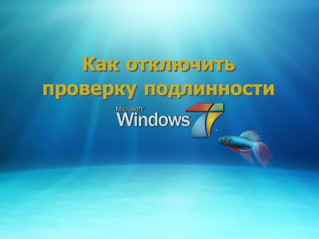 Как отключить проверку подлинности Windows 7?